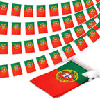 MVPRING Portugal String Flag Pennant Banner, Small Mini Portuguese Flags Bunting Banner, National Country Decoration for School, Party, Sports Events, 33 Feet 30 Flags