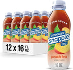 Snapple Zero Sugar Peach Tea, 16 fl oz recycled plastic bottle (Pack of 12)