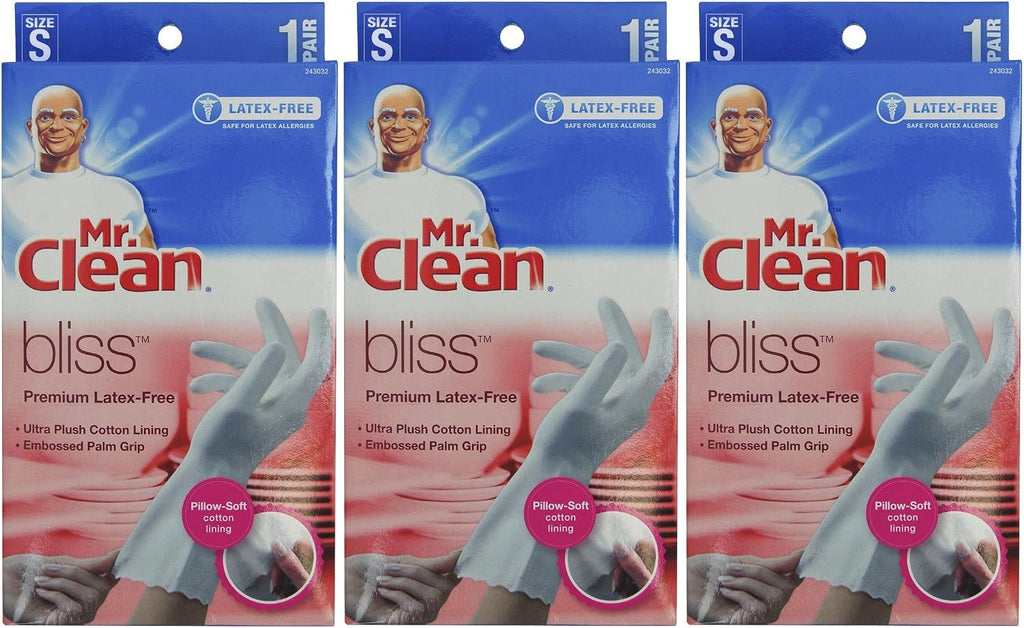 Mr. Clean Bliss Premium Latex-Free Gloves, Small, 3 pairs