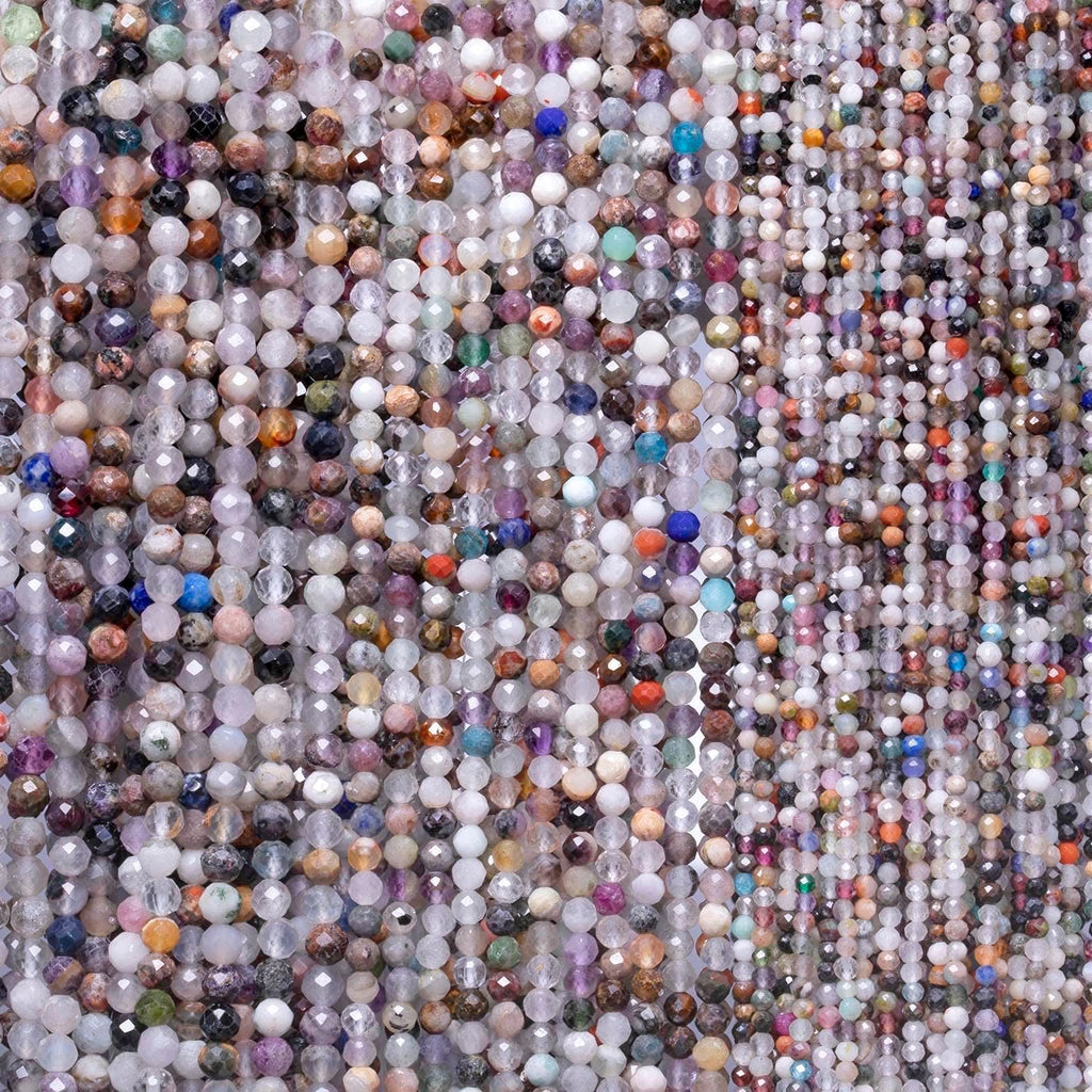 3mm 120pcs Natural Mixed Stone Beads, Songxi Small Faceted Round Loose Gemstone for Jewelry Making, DIY Art and Craft, Bracelet Necklace (1 Strand)