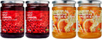 Ikea Organic Jam Bundle - Includes Total 4 Preserves - 2 SYLT LINGON Lingonberry Organic Preserves and and 2 MARMELAD APELSIN & FLÄDER Orange & elderflower organic Marmalade.