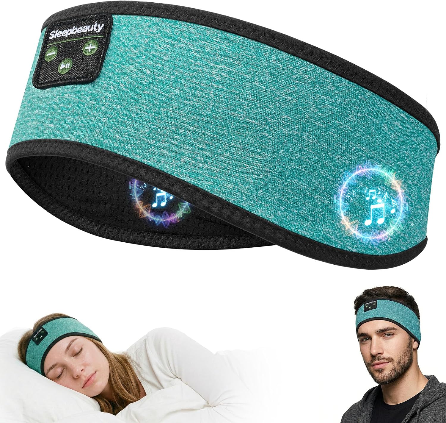 Sleep Headphones Wireless, Bluetooth Sports Headband with Built-in Speakers, Comfortable for Side Sleepers, Workout, Running, Yoga & Travel Long Battery Life, Gift for Men Women