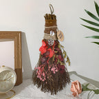 Cinnamon Broom 7.5 Inch Witch Broom for Altar Magic Crystal Handmade Mini Cinnamon Broomstick Scented Natural Herbal Protection Witchcraft Supplies for Wiccan Décor Witchy Gifts (Red)