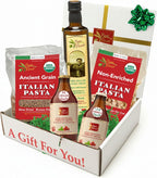 Papa Vince Italian Food Basket - Gourmet Gifts for Adults & Families Made in Italy with Organic Pasta, Sauce & Olive Oil from our family in Sicily