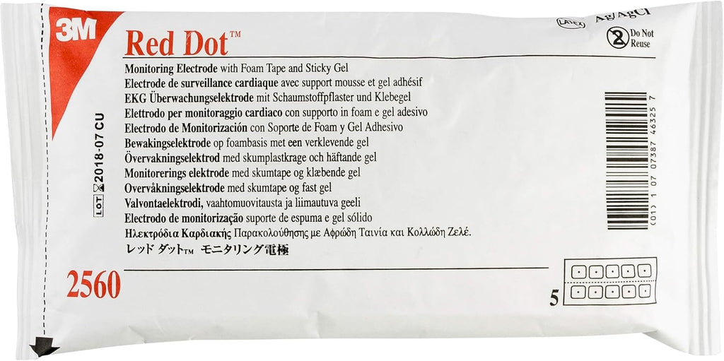 3m Red Dot Monitoring Electrode - Model 2560 - Bag of 50