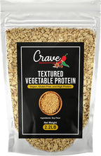 Crave Textured Vegetable Protein, 2.2LB Bag, Vegan, Gluten Free, High Protein Chunks, Unflavored