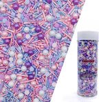 Purple Series Sprinkles Candy Mix Size Edible Pearls Cake Decorations Cupcake Toppers Cookie Decorating Perfect for Wedding Party Valentine Halloween Christmas Supplies 4.58OZ