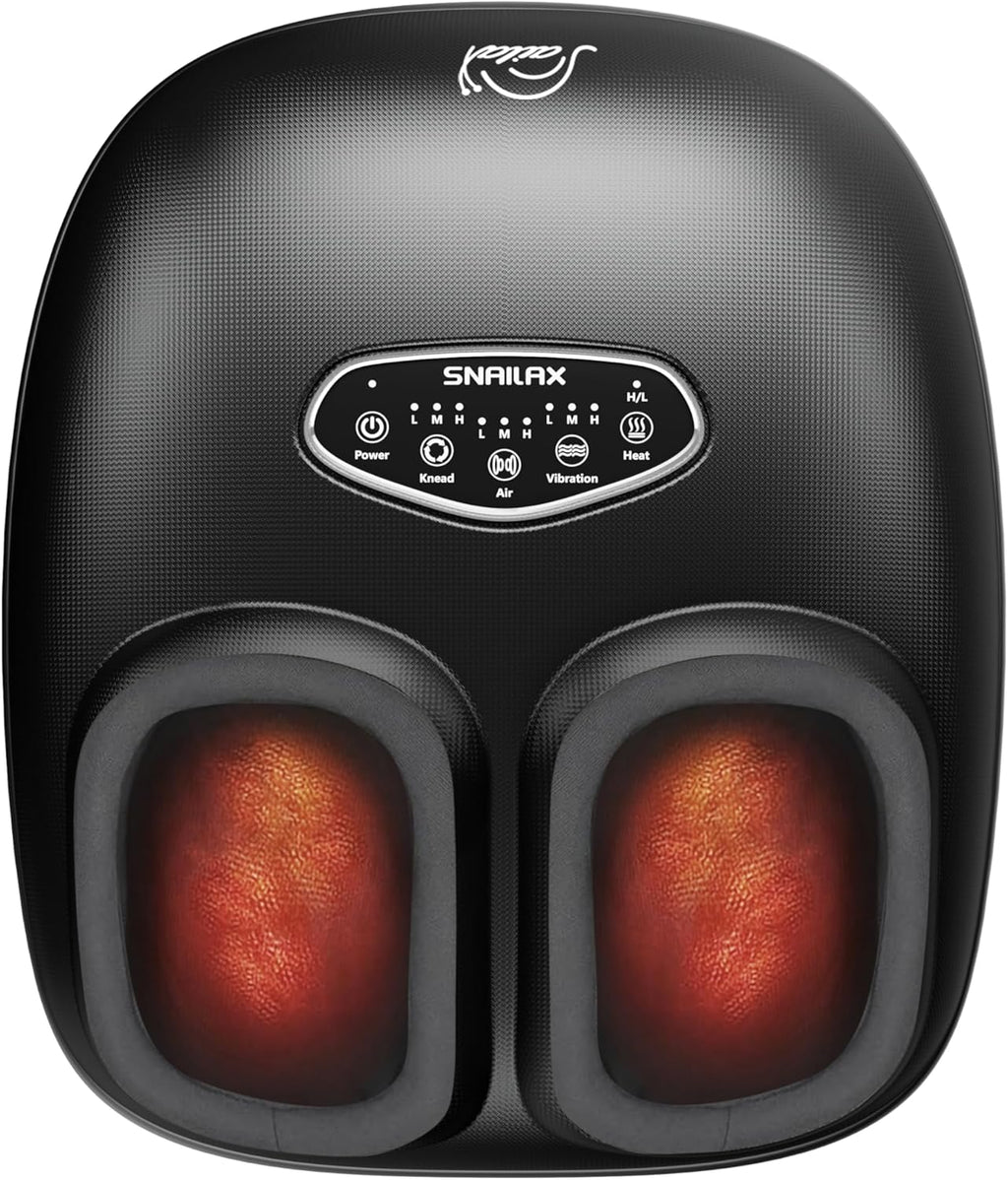Snailax Shiatsu Foot Massager with Heat, Deep Kneading, Compression, Vibration, Feet Massager Machine for Plantar Fasciitis, Neuropathy, Foot Warmer Under Desk, Size 13, Gifts for Men, Women