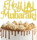 Hajj Mubarak Cake Topper Ramadan Mubarak Cake Decorations Happy Eid Muslim Islam Party Decor Eid Mubarak Festival Anniversary Party Decorstion Supplies Gold Glitter