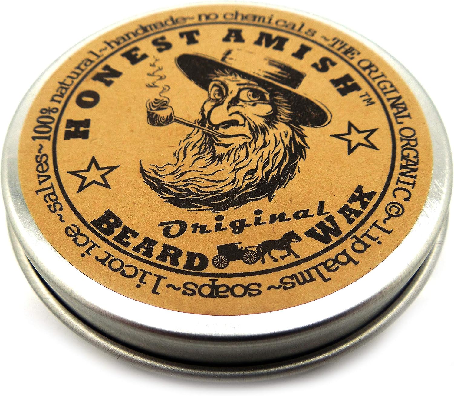 Honest Amish Original Beard Wax - All Natural and Organic- 2 ounce