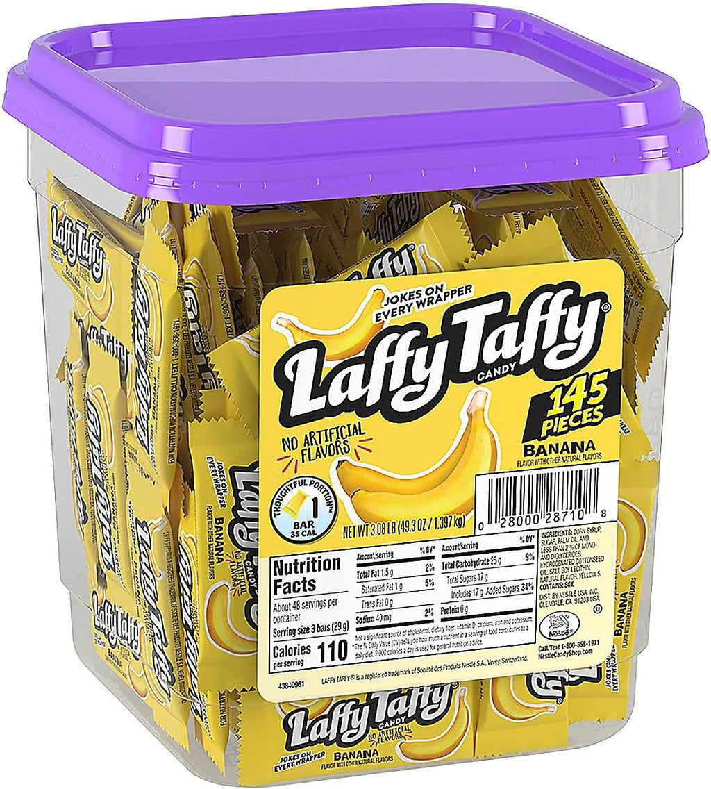 Laffy Taffy Candy, Banana Flavor, Individually Wrapped Candy (145 Pieces)