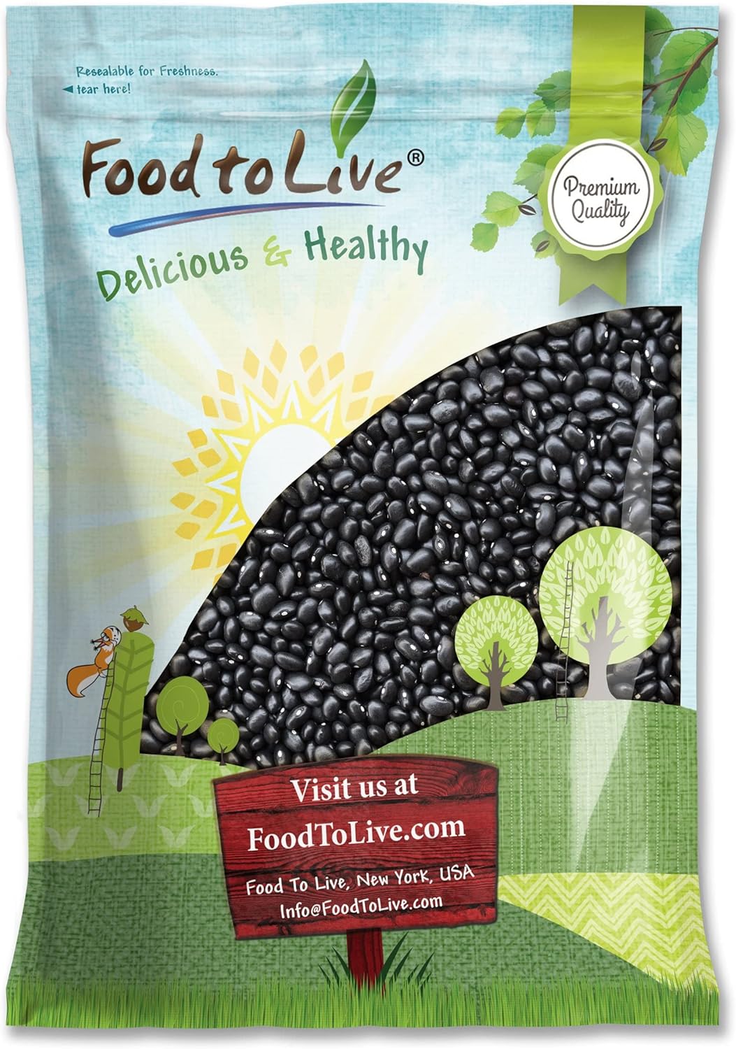 Food to Live - Black Turtle Beans, 10 Pounds Whole Dried Beans, Sproutable, Vegan, Kosher, Bulk. Low Sodium. Great Source of Plant Based Protein, Fiber. Great for Bean Soup, Salads, Stews, Chili.