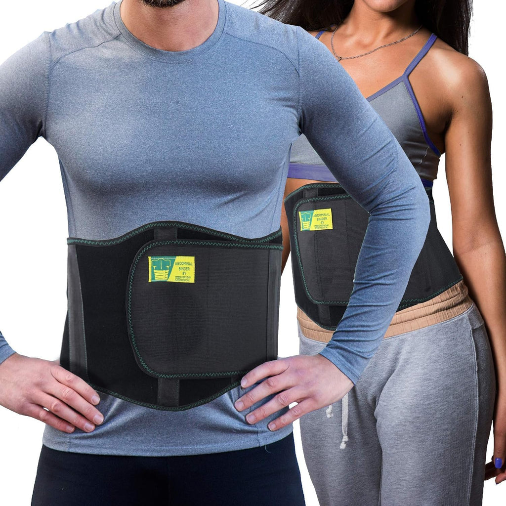 Everyday Medical Umbilical Hernia Belt for Men & Women - Abdominal Binder Post Surgery Compression Garment w/Removable Abdominal Pads, Belly Support Band for Epigastric, Navel & Ventral Hernias - S/M