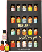 Smokehouse by Thoughtfully Ultimate Grilling Spice Set, Grill Seasoning Gift Set Flavors Include Chili Garlic, Rosemary and Herb, Lime Chipotle, Cajun Seasoning and More, Pack of 20
