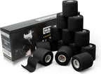 Hampton Adams | As Seen on Shark Tank | Self Adhesive Bandage Wrap (14-Pack) | 15ft | Pet Safe | Breathable Athletic Elastic Cohesive Bandage for Sports Injury Ankle Knee Wrist sprains (Black)