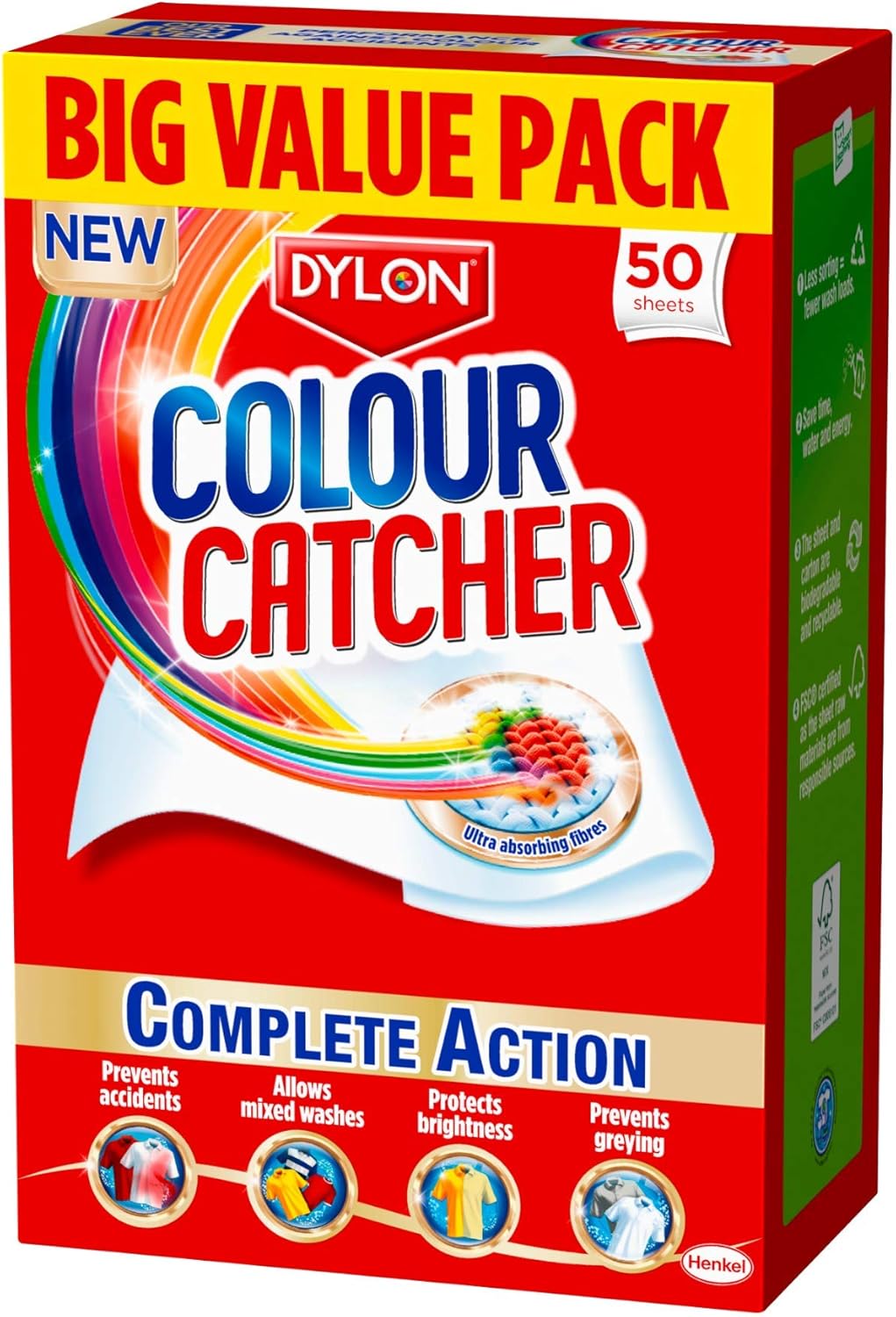 Dylon Colour Catcher Complete Action Laundry Sheets – 50 Sheets