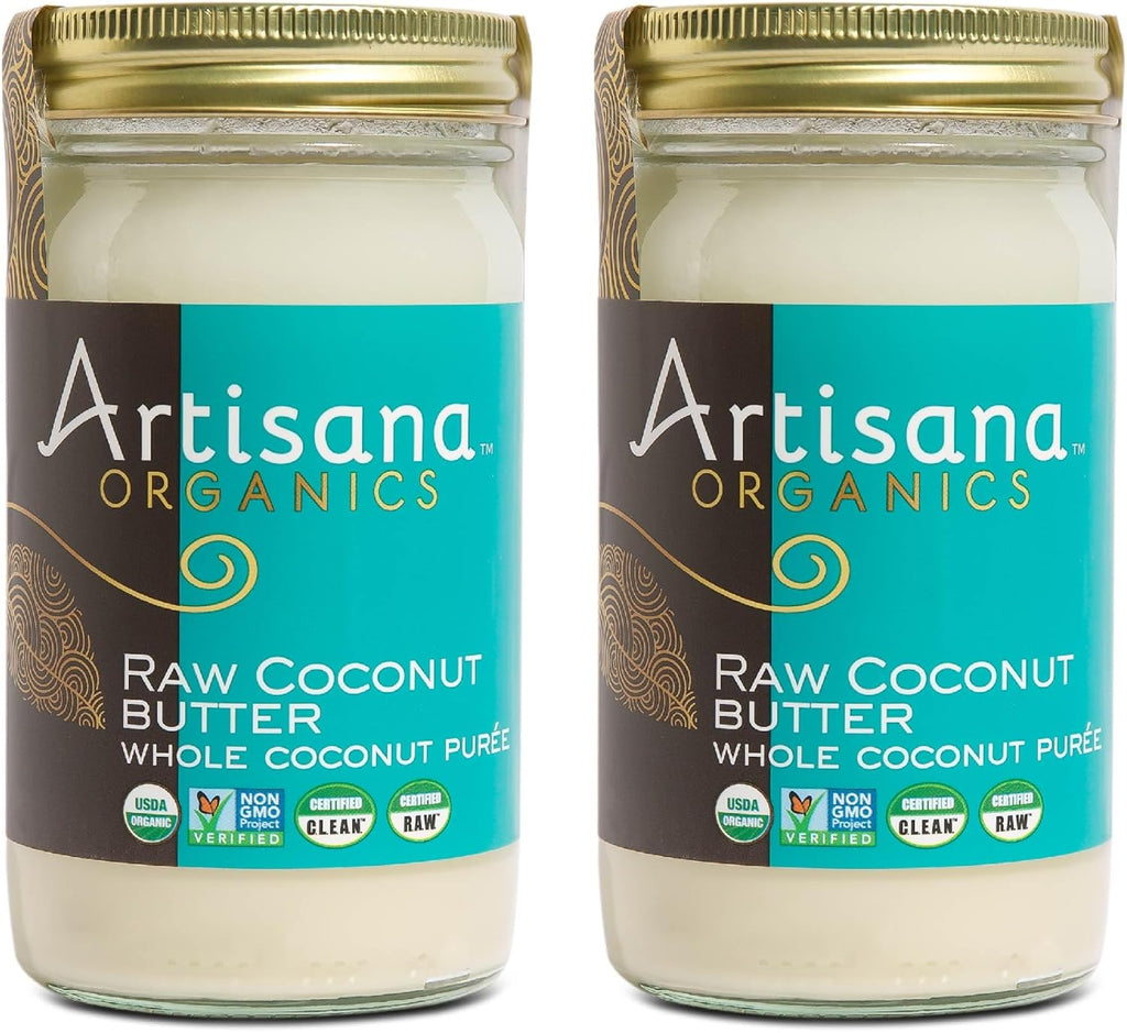Artisana Organics Raw Coconut Butter (2 Pack (14oz)) USDA Organic, Non-GMO, Gluten-Free & Keto, No Sugar Added, Paleo, Vegan, Creamy Spread to Boost Smoothies, Fruit Salads and Oatmeal.