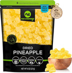 NUT CRAVINGS - Dried Pineapple Chunks, Lightly Sweetened (8oz, 1 Pack) Sweet Healthy Snack, Vegan, Kosher, Resealable Bag