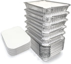 Spare Essentials 110 Pack - 2.25LB Aluminum Pans with Cardboard Lids - To go Foil Containers with Lids - Disposable Food Containers - Foil Take Out - Meal Prep Trays Foil Tins Freezer Meals Comercial