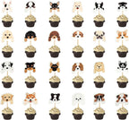Set of 24 Puppy Cupcake Toppers Dog Adoption Pet Birthday Party Cake Decoration Supplies