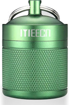 Keychain Pill Holder, Box, Aluminum, Waterproof Container, Pill Organizer for Outdoor Travel Camping，Size: 1.6 x 1.6 x 2 in (Green)