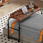 Overbed Table with Wheels, Overbed Desk with Adjustable Length and Height, Rolling Over Bed Desk, Queen Over The Bed Table on Wheels, Heavy Duty Laptop Table for Hospital and Home