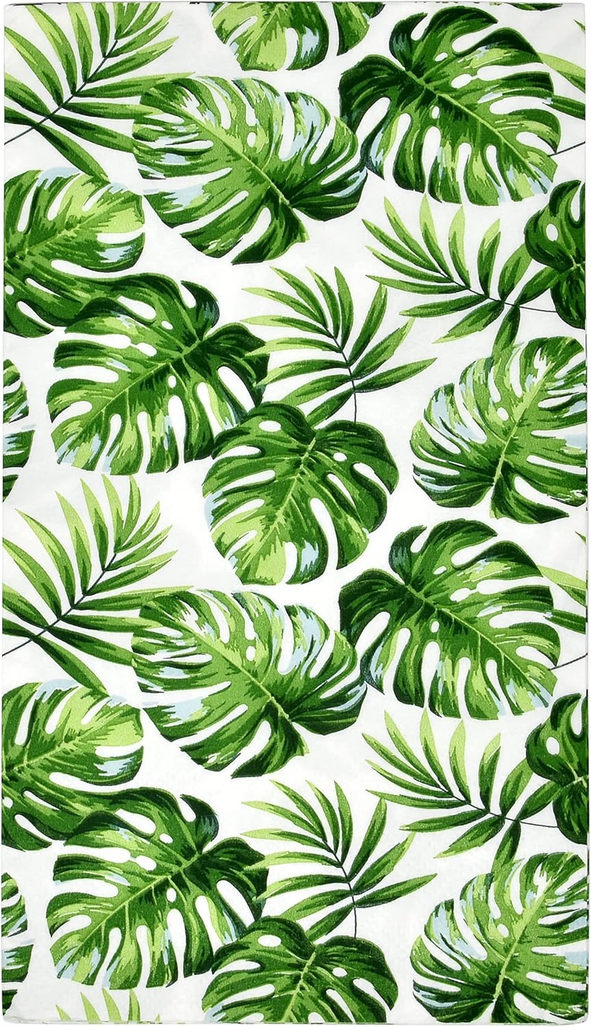 Gift Boutique 100 Tropical Palm Leaf Guest Napkins 3 Ply Disposable Paper Hawaiian Luau Green Leaves Room Party Decorative Towel