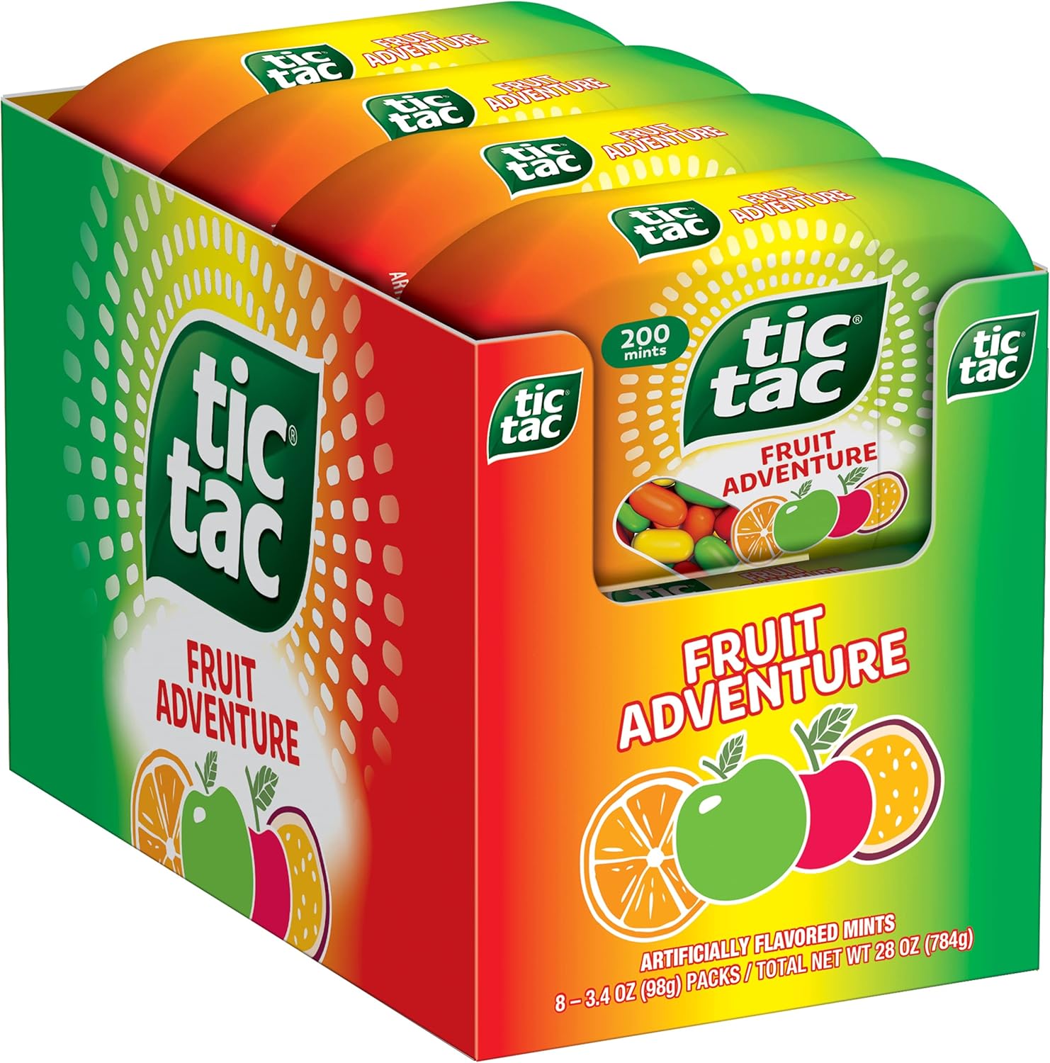 Tic Tac, Fruit Adventure Mints, On-The-Go Refreshment, 3.4 Oz, 8 Count