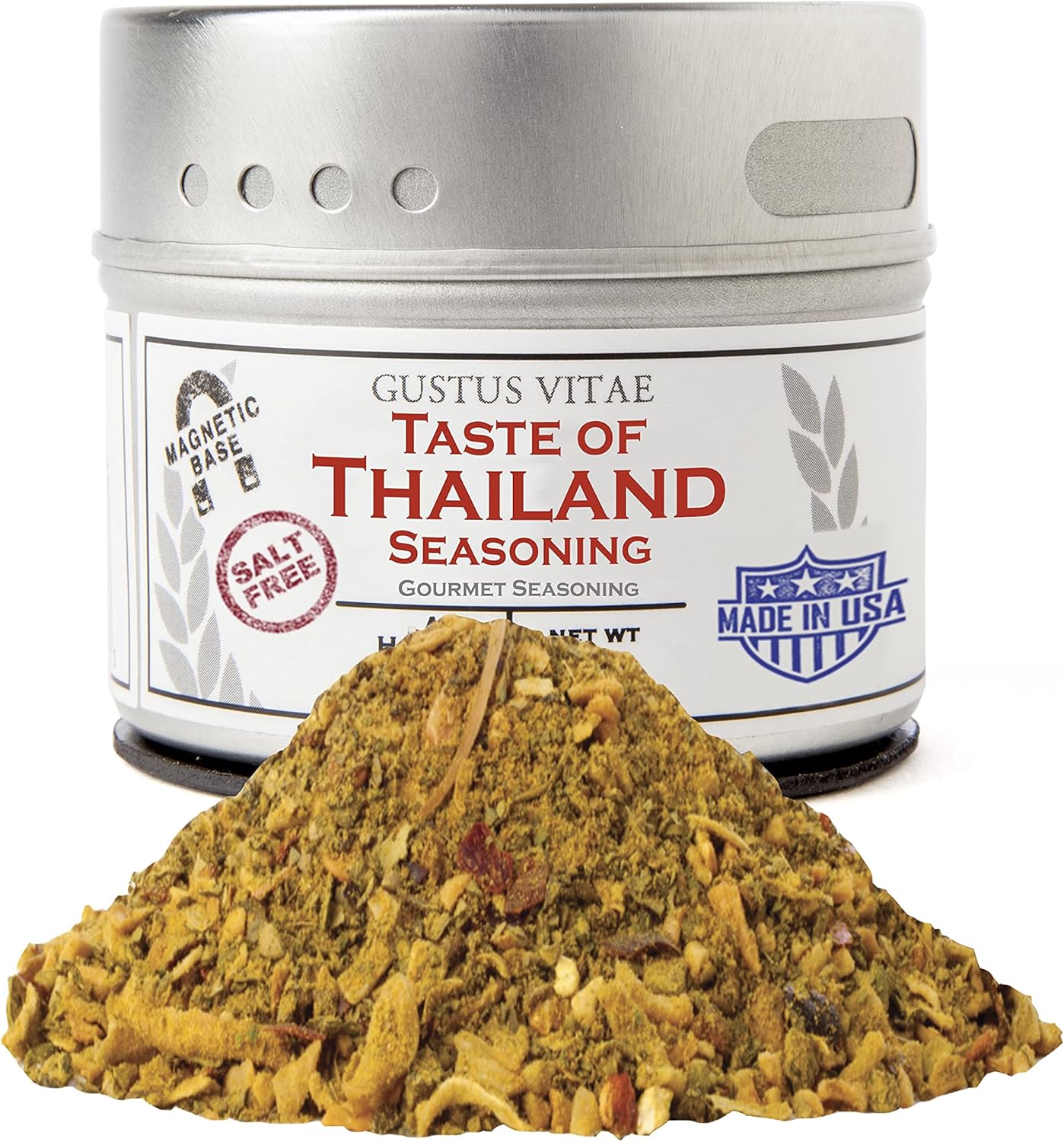 Taste of Thailand Seasoning | Non GMO Verified | Magnetic Tin | Spice Blend | 1.4oz | Crafted in Small Batches by Gustus Vitae | #28