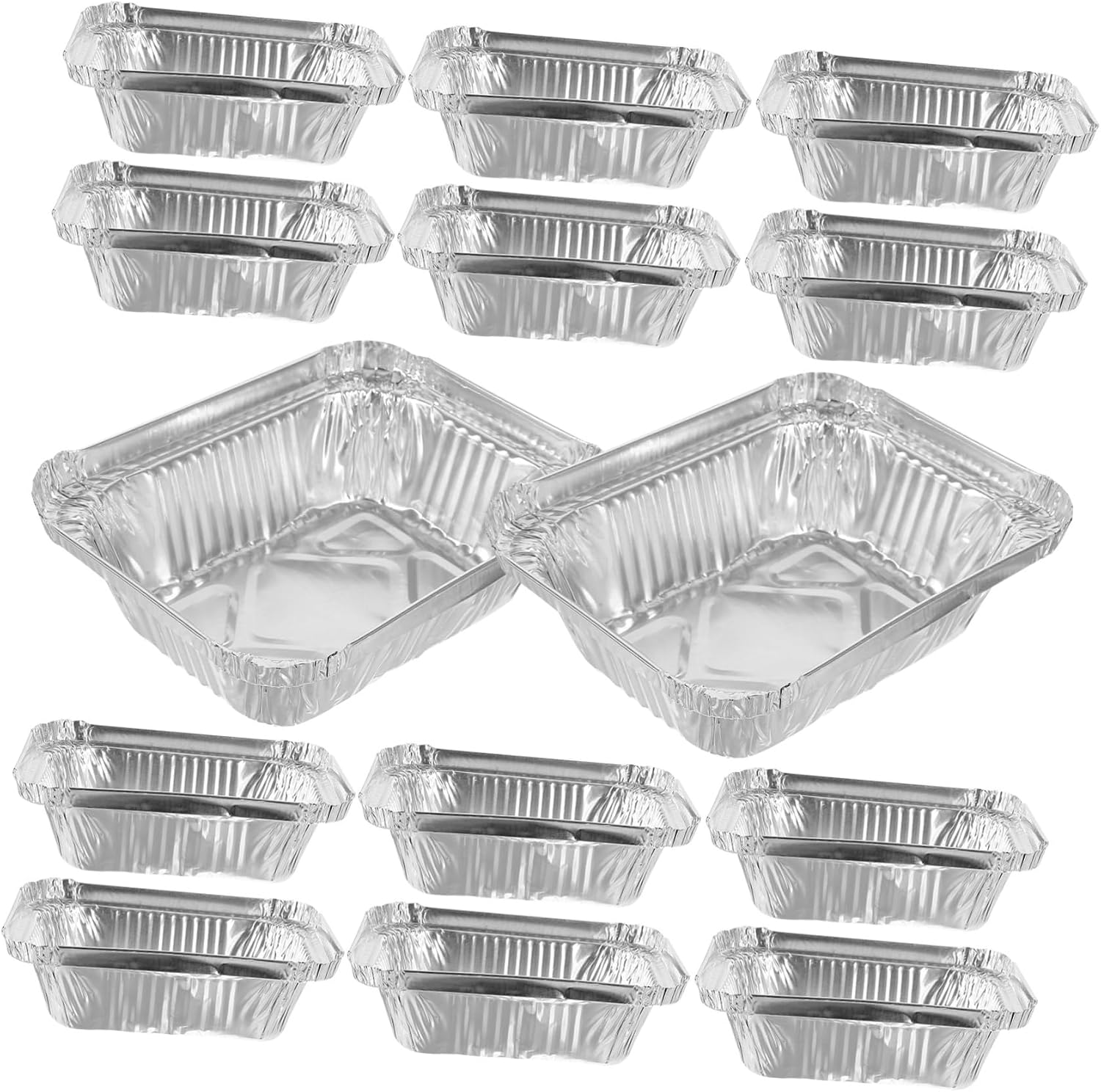 50pcs Aluminum Foil Pan Baking for Oven Grill Takeout Aluminum Foil Pans Box