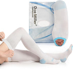 Doc Miller TED Hose Thigh High Anti Embolism Stockings for Women & Men, Hospital Style Surgical Stockings, Plus Size White Compression Socks 15-20mmHg, Support Hose with Inspection Hole