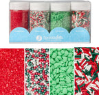 Sweets Indeed Christmas Sprinkles Mix – 10.90 oz Holiday Blend | Edible Jimmies, Nonpareils & Sugar Pearls for Decorating Christmas Cookies, Cakes, Cupcakes & Festive Desserts