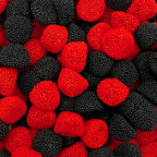 Berries Gummy Candy | 1-Pound Bag | Crunchy Raspberry and Blackberry Chews | Black & Red Candy for Parties, Buffets, and Treat Bags | Fun Crunchy Gummies
