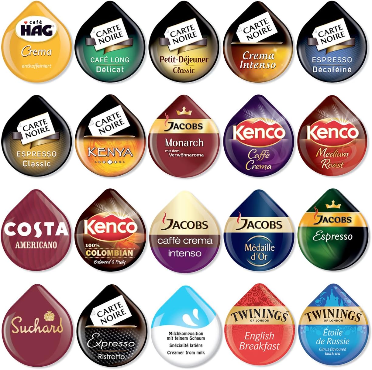 20 Tassimo T Discs Pods Variety Pack