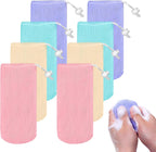8 Pcs Exfoliating Mesh Soap Bag, Multicolor Soap Saver Pouch with Drawstring Reusable Bubble Soaps Scrubber Pouch Portable Body Cleaning Tool for Shower Body Facial Cleaning