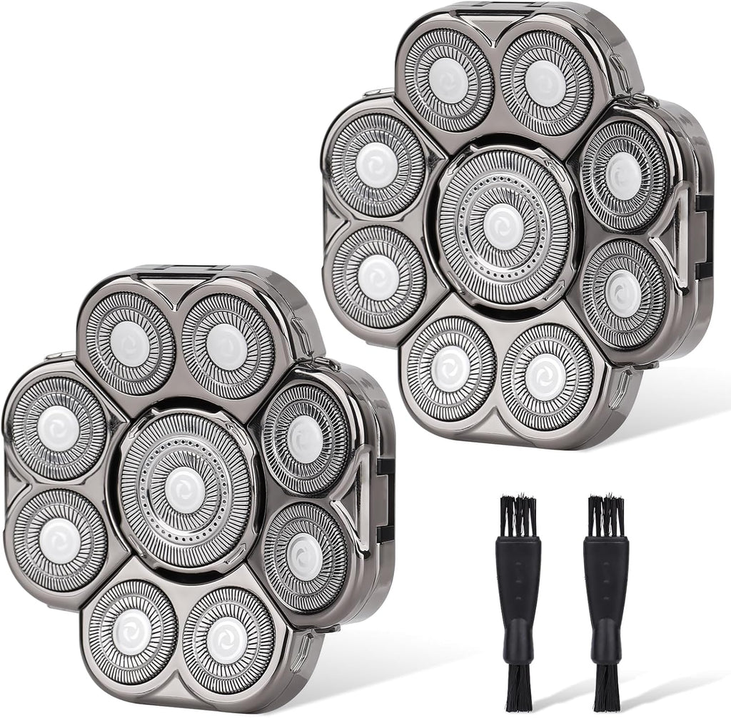 9 Blades Head Shaver Men's Electric 9D Shaver Replacement Heads Universal Replacement Blade Head Electric Razor for Men,2 Pack
