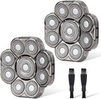 9 Blades Head Shaver Men's Electric 9D Shaver Replacement Heads Universal Replacement Blade Head Electric Razor for Men,2 Pack