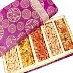 Ghasitaram GiftsSatin 5 Part Dry Fruit and Dry Fruit Chikki Box Hamper