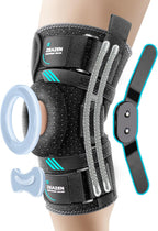 Hinged Knee Brace with Dual Metal Side Stabilizers & Patella Support – Adjustable Open Patella Knee Support for Men and Women – Helps with ACL, MCL, Meniscus Issues – Breathable Design for Sports, Running, Workout (Medium)