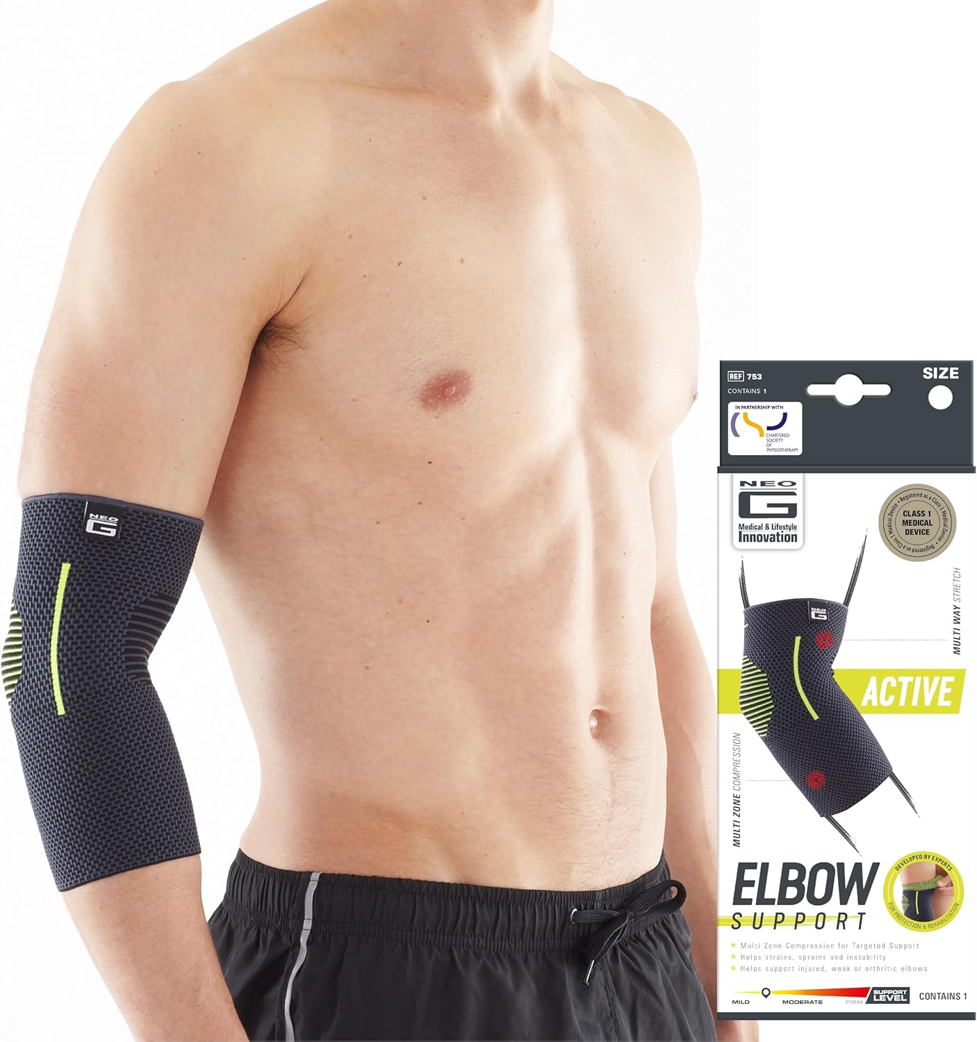 Neo G Elbow Support for Tennis, Golf, Sports, Tendonitis, Joint Pain Relief - Tennis Elbow Support - Golfers Elbow Brace Arm Support - Multi Zone Elbow Compression Sleeve - Breathable, Lightweight - M