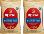 Royal - Naturally Aged Authentic Long Grain Indian White Basmati Rice, 5 lb (Pack of 2)