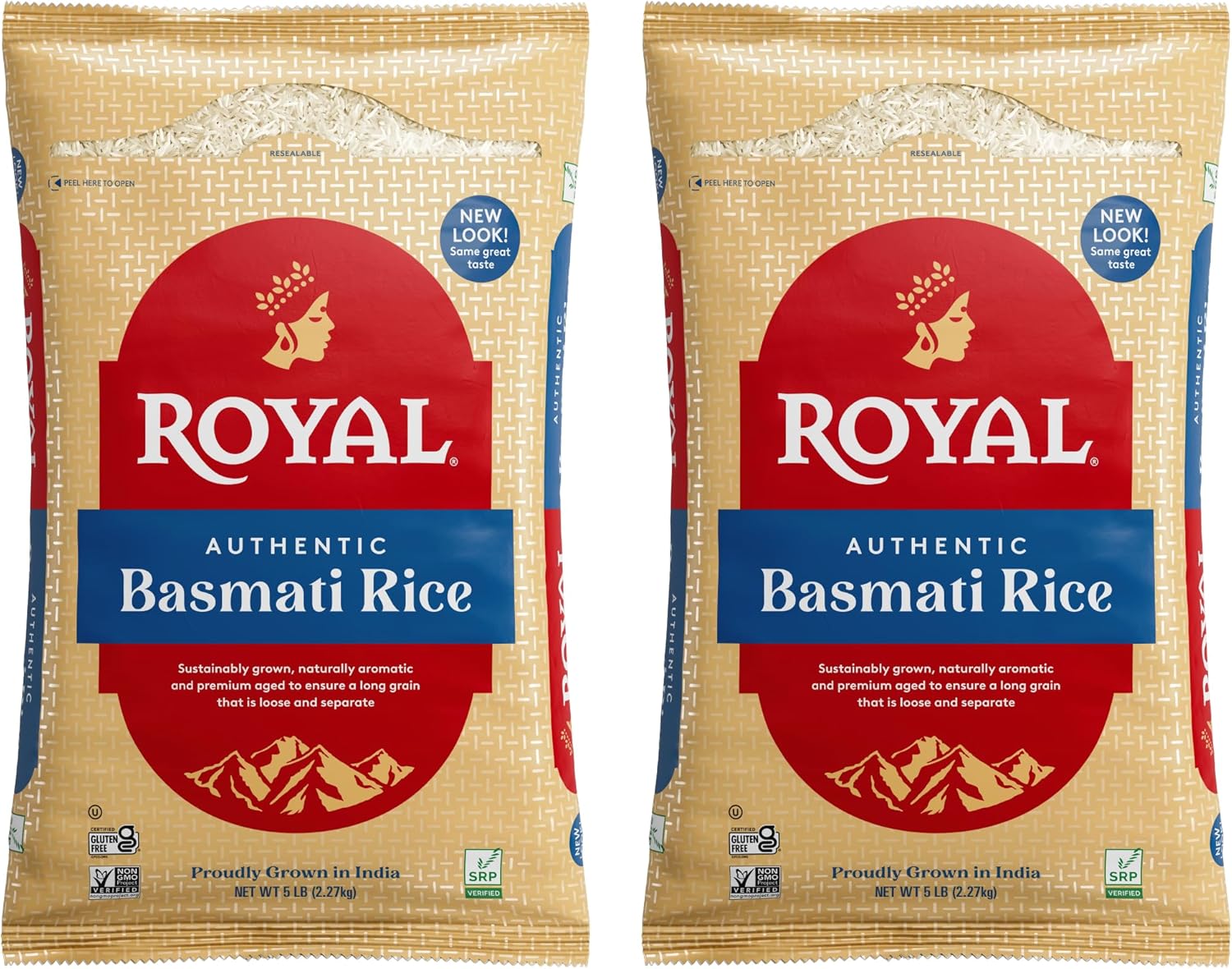 Royal - Naturally Aged Authentic Long Grain Indian White Basmati Rice - 10 lb