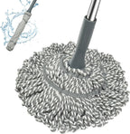 Self Wringing Mop - Easy Squeeze Twist Mop with 52.5 Inch Long Handle, Heavy Duty for Hardwood, Tile, Vinyl & Laminate Floors (Gray)