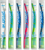 Preserve Toothbrushes with Travel Case, Medium Bristles, (Pack of 6) (Colors Vary)