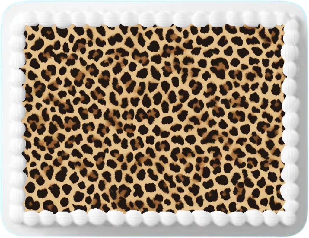 Edible Cake Topper Leopard Sheet 8.5 x 11 inch Decoration Easy to Cut Image