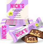 N!CK'S Protein Bars Almond Chocolate – 12-Count Box | Protein-Packed Snack, Low Calories, Low Carbs, Keto Friendly, No Added Sugar (12 bars x 50g)