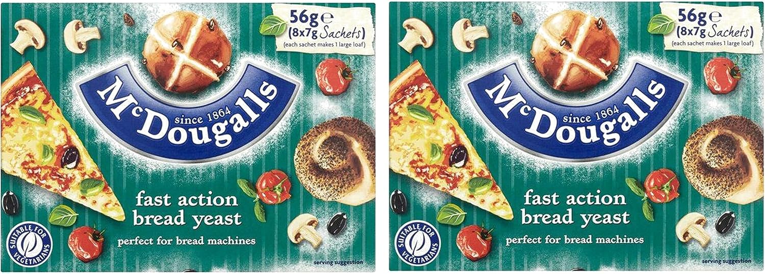McDougalls Dried Yeast Sachets Fast Action 8 x 7g - Pack of 2