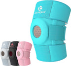 Kuangmi Knee Brace with Side Stabilizers & Patella Gel Pad,Adjustable Compression Knee Support with Arthritis Relief,Injury Recovery,Running,Weightlifting,Climbing(Blue,2-Springs,L/XL