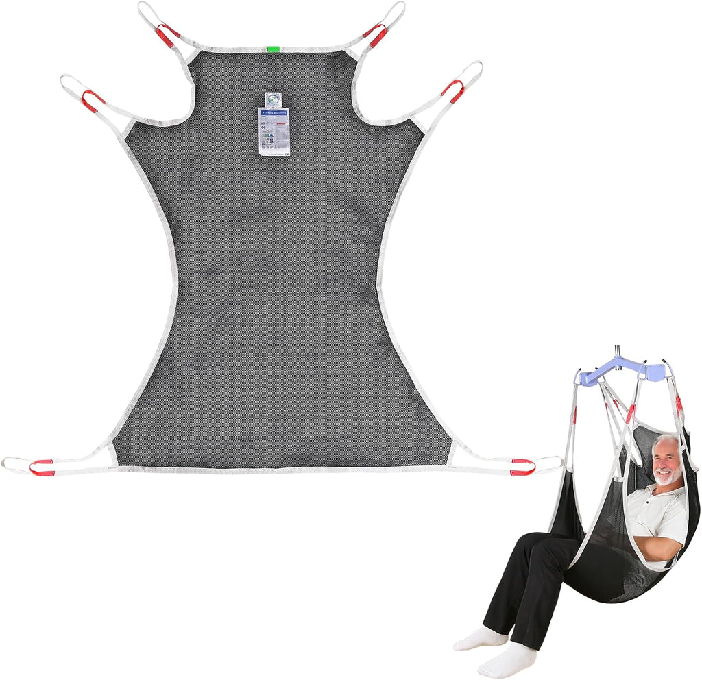 Full Body Patient Lift Sling – Heavy Duty 500lbs, Mesh Shower Sling for Home Use, Universal Medical Transfer Sling Compatible Suitable for Disabled,Elderly (L)