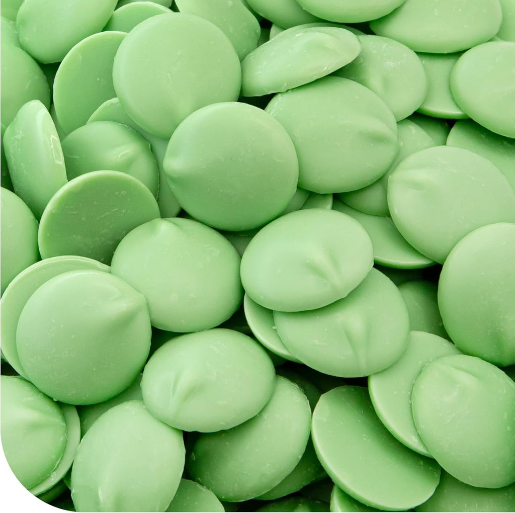 Merckens Chocolate Melts - 1 Pound Pack - Melting Chocolate for Dipping, Molding, Coating & Baking - Green Candy Melts - Vanilla Melting Wafers for Easter Candy Projects